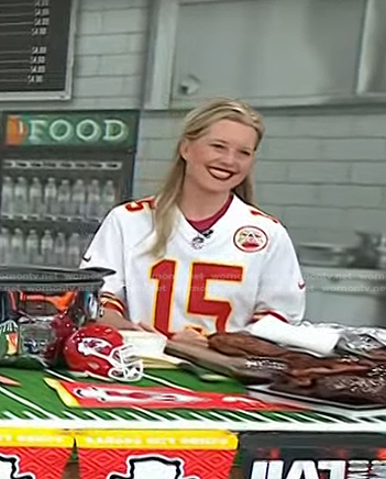 Meagan Day's white Kansas City jersey on Today