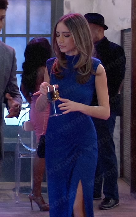 Molly's blue maxi dress on General Hospital