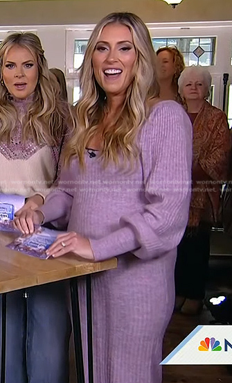 Natalie Telfer's lilac ribbed sweater dress on Today