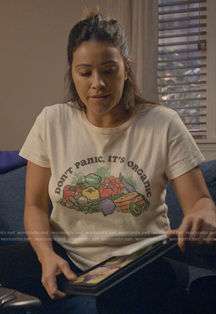 Nell's Don't Worry It's Organic t-shirt on Not Dead Yet