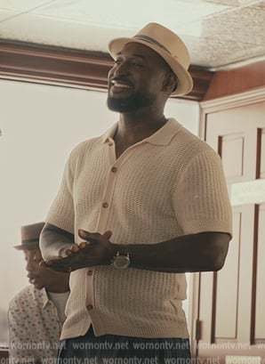 Phil's white crochet knit shirt on Bel-Air