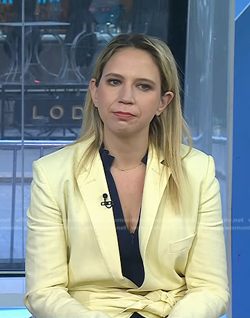 Rachel Abrams's yellow tie waist blazer on Today