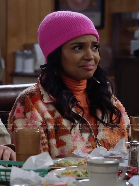 Randi's printed fleece pullover on Call Me Kat