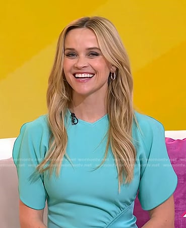 Reese Witherspoon's blue short sleeve dress on Today
