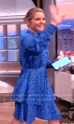 Sara's blue spotted mini dress on The View