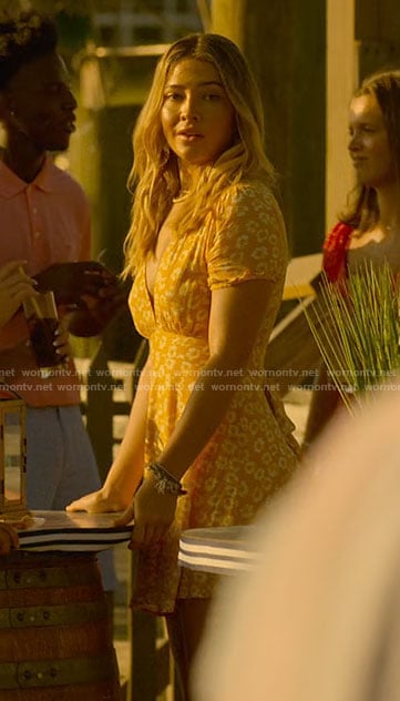 Sarah's yellow floral dress on Outer Banks