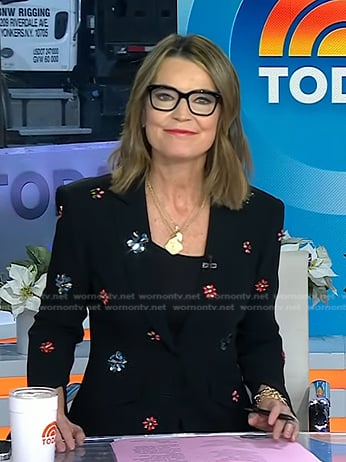 Savannah's black embellished blazer on Today