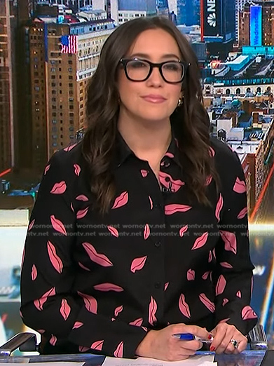 Savannah's black lip print shirt on NBC News Daily