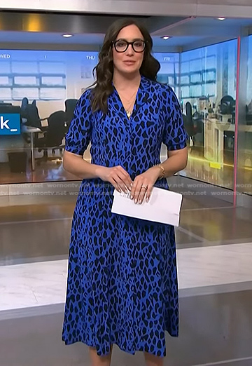 Savannah's blue leopard shirtdress on NBC News Daily