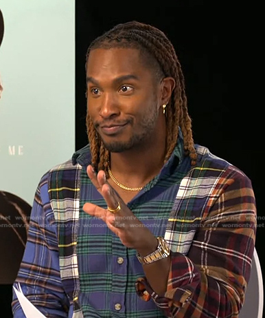 Scott's mixed plaid shirt on Access Hollywood