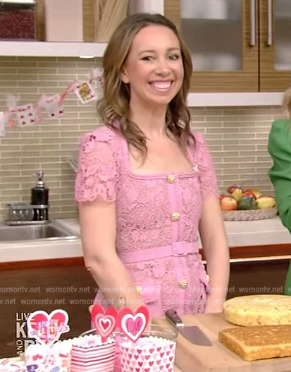 Shannon Dohery's pink lace dress on Live with Kelly and Ryan