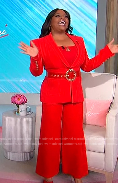 Sherri's red blazer and pants on Sherri
