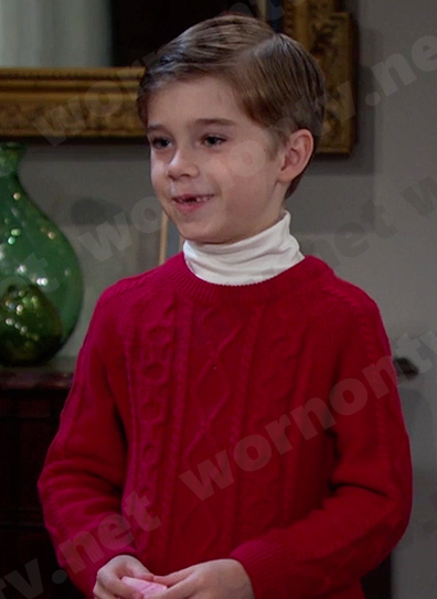 Thomas' red cable knit sweater on Days of our Lives