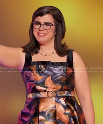 Victoria Groce's floral flare dress on The Chase