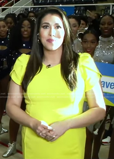 Victoria Sanchez's yellow short sleeve dress on Good Morning America