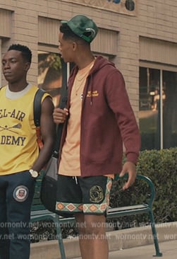 Will's black printed trim shorts on Bel-Air