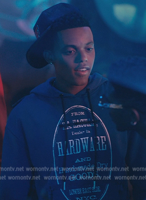 Will's blue printed hoodie on Bel-Air