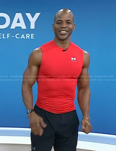 Ngo Okafor's red sleeveless top on Today