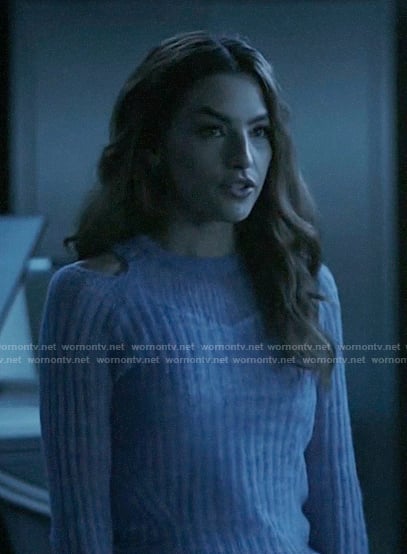 Allegra's purple sweater with cutouts on The Flash