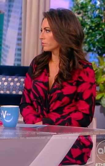 Alyssa's black and red floral shirtdress on The View