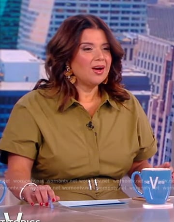 Ana's khaki belted midi dress on The View