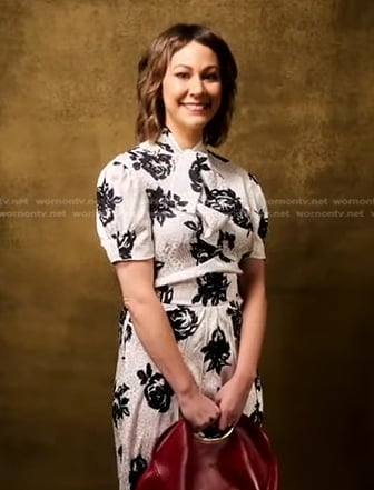 Sara Dosa's white floral dress on Good Morning America