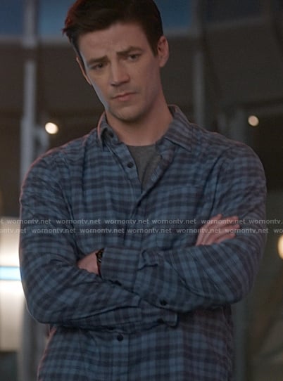 Barry's blue plaid shirt on The Flash