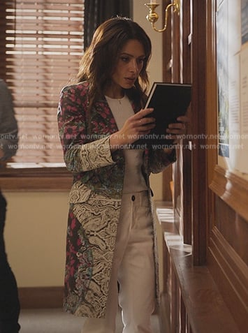 Billie's floral print coat on Sex/Life