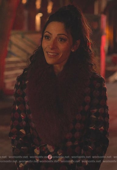 Billie's pink shearling collar coat on Sex/Life