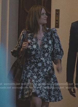 Bridget's floral print mini dress on Succession