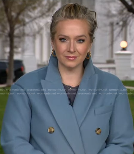 Christina Ruffini's blue coat on CBS Mornings