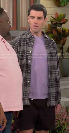 Dave's grey checked shirt on The Neighborhood