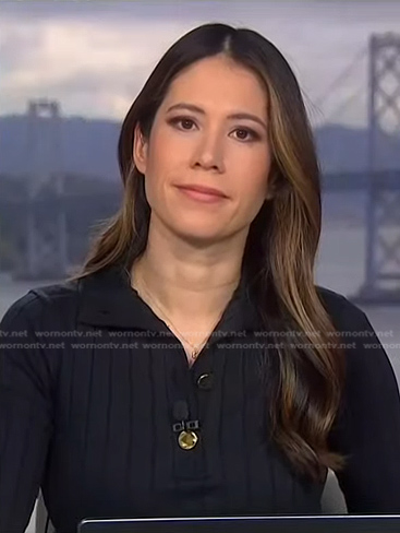 Deirdre's black ribbed dress on NBC News Daily