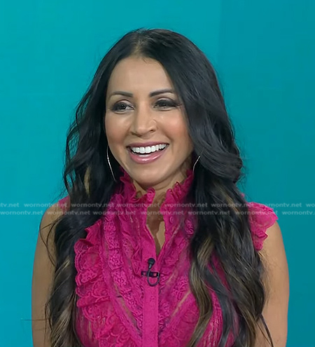 Dr. Amy Shah's pink lace top on Today