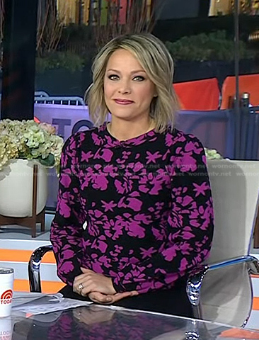 Dylan's black and pink floral sweater on Today