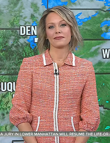 Dylan's orange tweed mini dress on Today