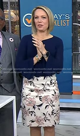 Dylan's white floral pencil skirt on Today