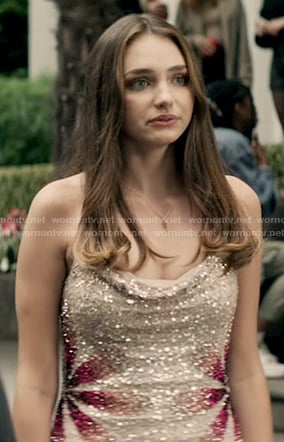 Eliza's sequin flowers mini dress on Superman and Lois