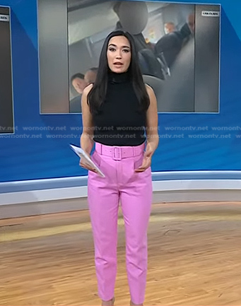 Emilie's pink belted pants on Today