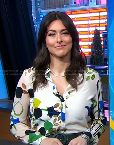 Erielle's white printed blouse on Good Morning America