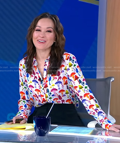 Eva's mushroom print blouse on Good Morning America