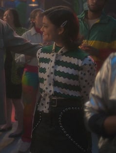 Grace's black heart studded skirt on Grown-ish