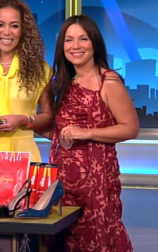 Gretta Monahan's red floral strappy dress on The View