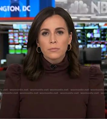 Hallie's brown puff sleeve top on Today