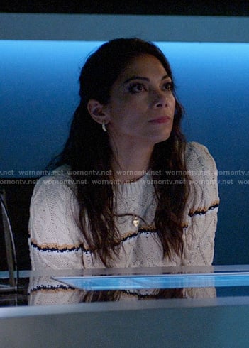 Helen's striped cable knit sweater on True Lies