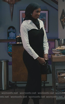 Hilary's two tone midi dress on Bel-Air
