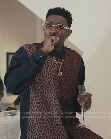 Jazz's panelled leopard print shirt on Bel-Air