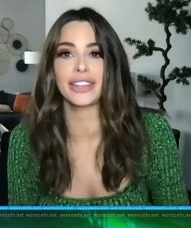 Jennifer's green ribbed square neck dress on Extra