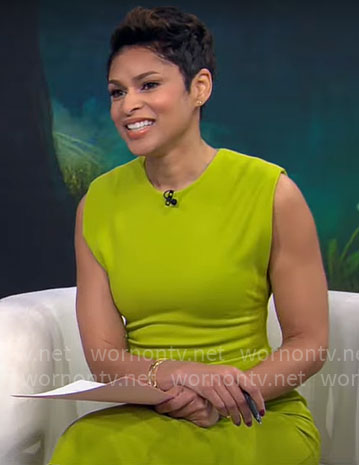 Jericka Duncan's lime green dress on CBS Mornings