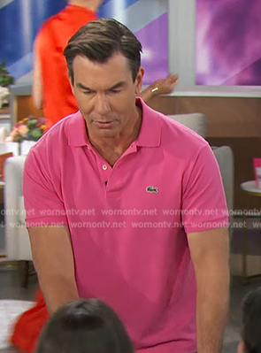 Jerry's pink polo shirt on The Talk
